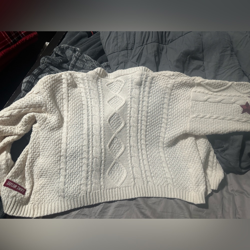 Taylor Swift Red TV Cardigan M/L. Missing button. Price reflects.